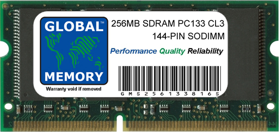 256MB SDRAM PC133 133MHz 144-PIN SODIMM MEMORY RAM FOR SONY LAPTOPS/NOTEBOOKS